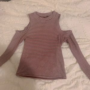 Striped Cold Shoulder top
